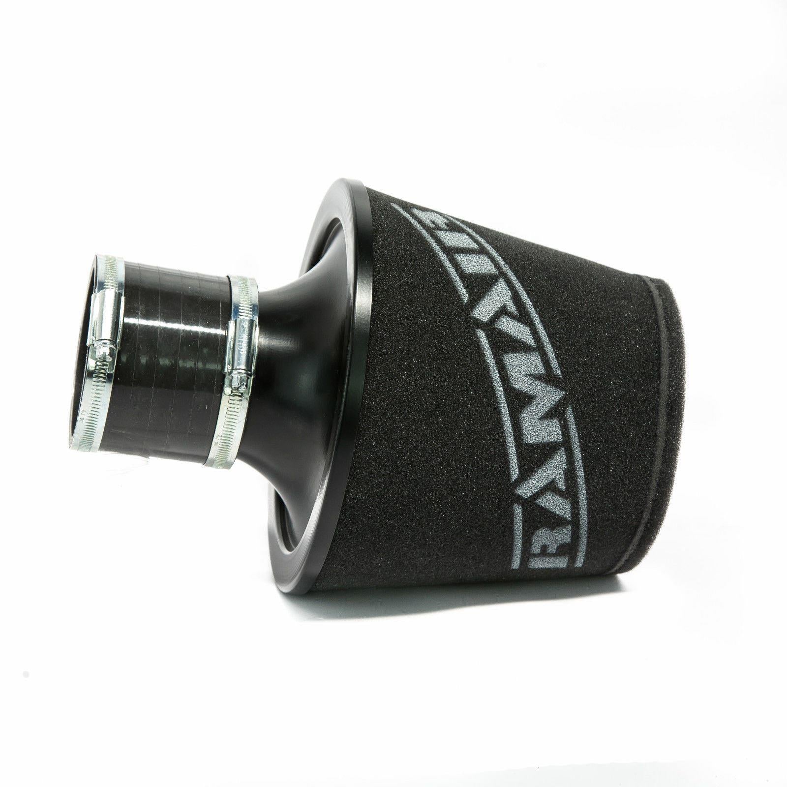 Ramair Ramair Foam Jet Stream Large Cone Air Filter 70mm (2.75inch) OD Black with Silicone Coupler