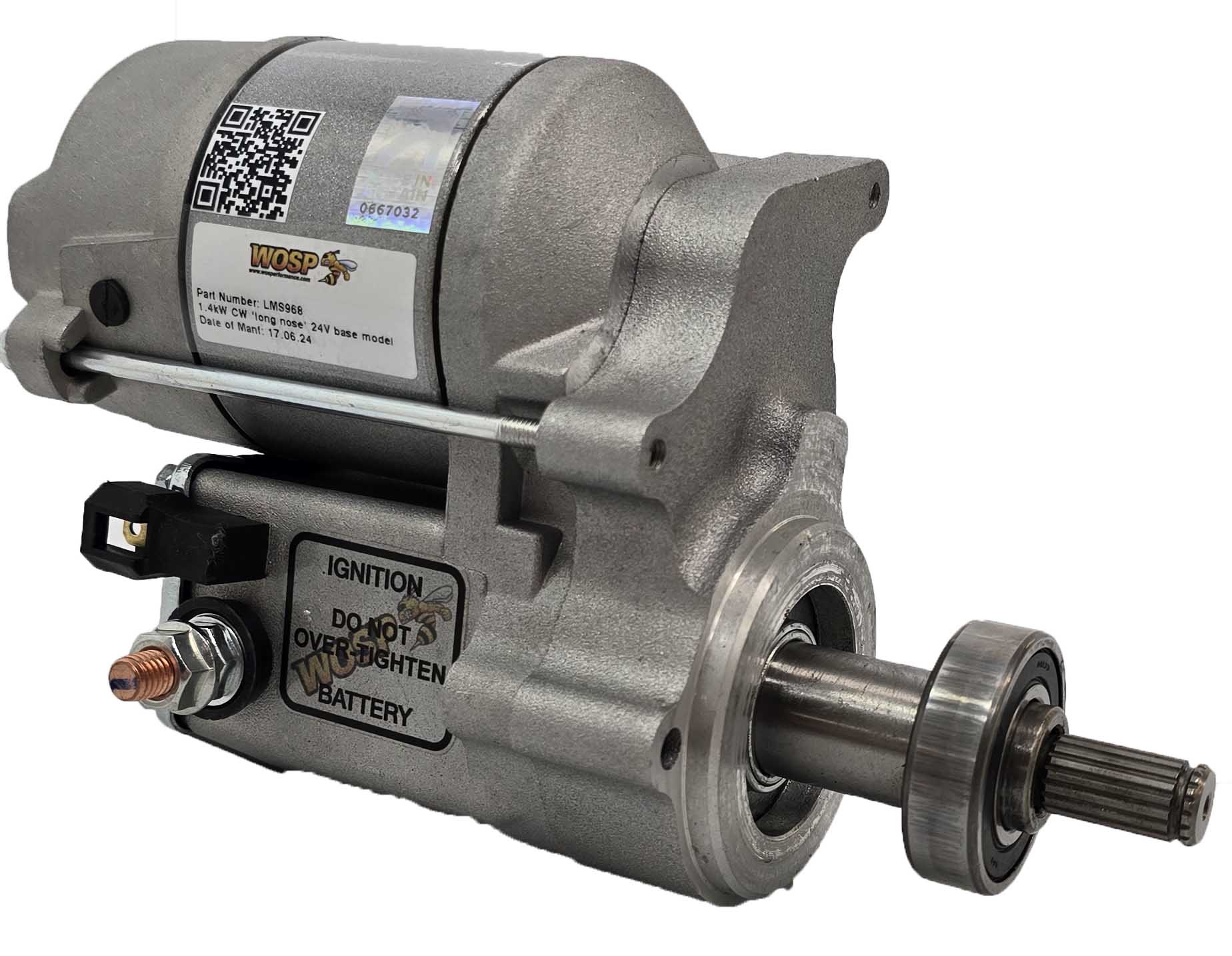 Wosp 1.6kW long drive clockwise base model 24V high torque starter motor (LMS968)