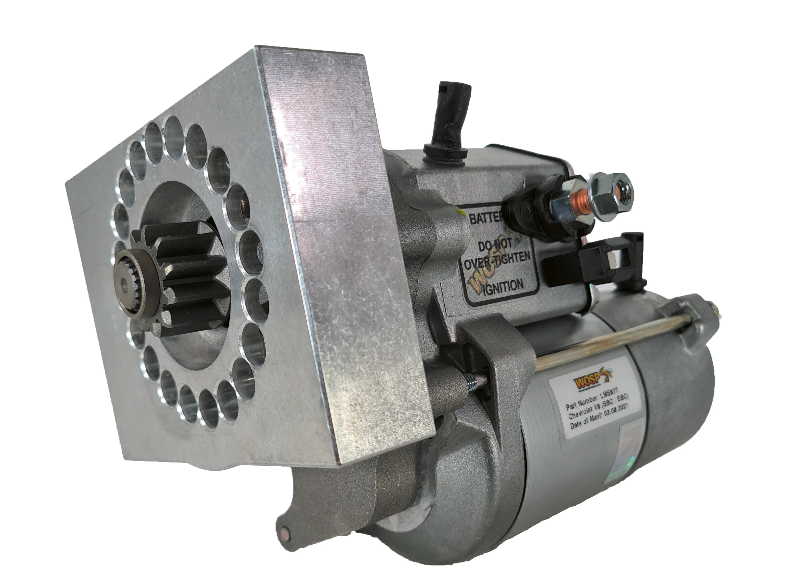 Wosp Chevrolet V8 & straight 6 parallel hole pad mount LH (motor underneath) super-duty starter motor (LMS877)