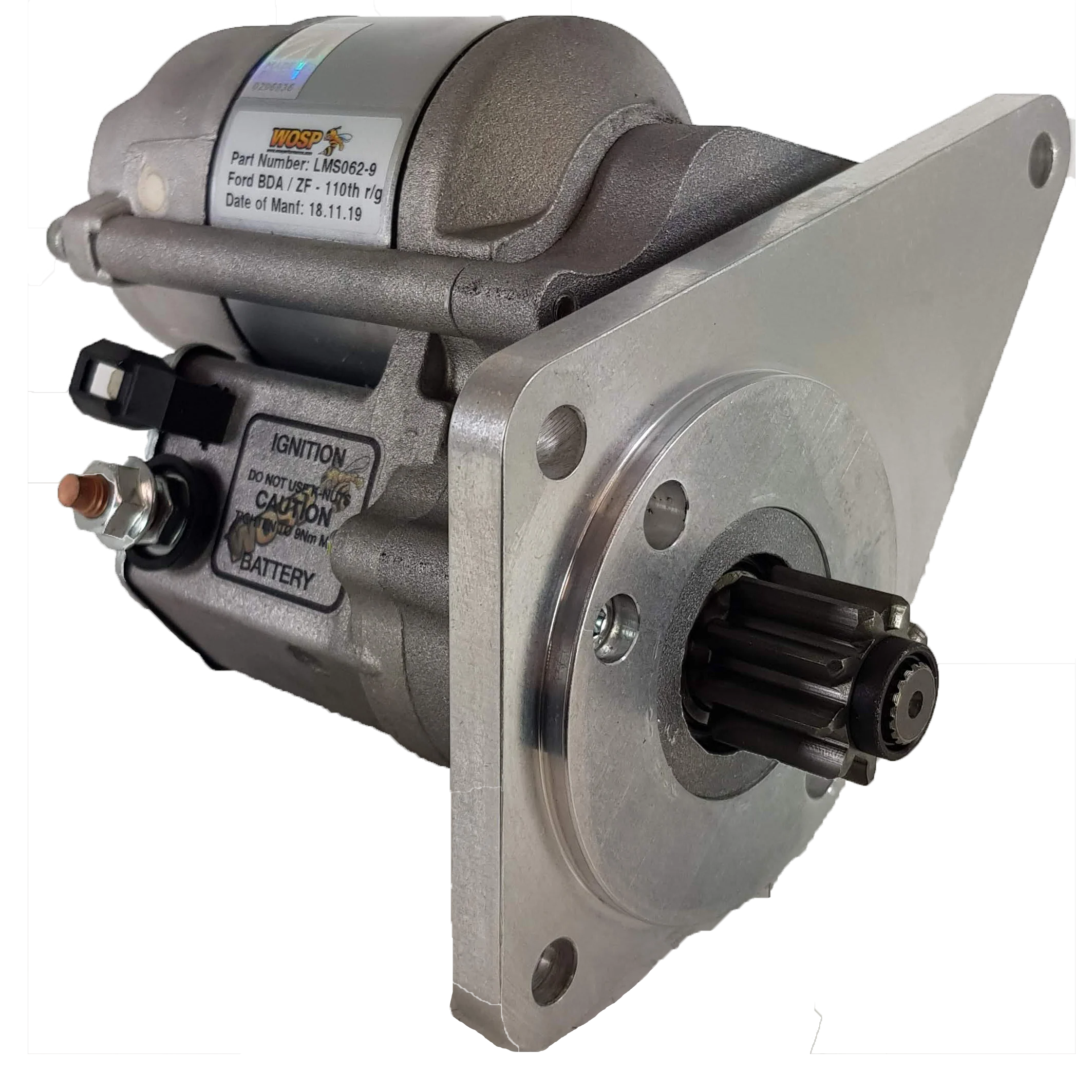 Wosp Ford BDA & BDG / ZF transmission (110 tooth ring gear) 9 tooth high torque starter motor (LMS062-9)